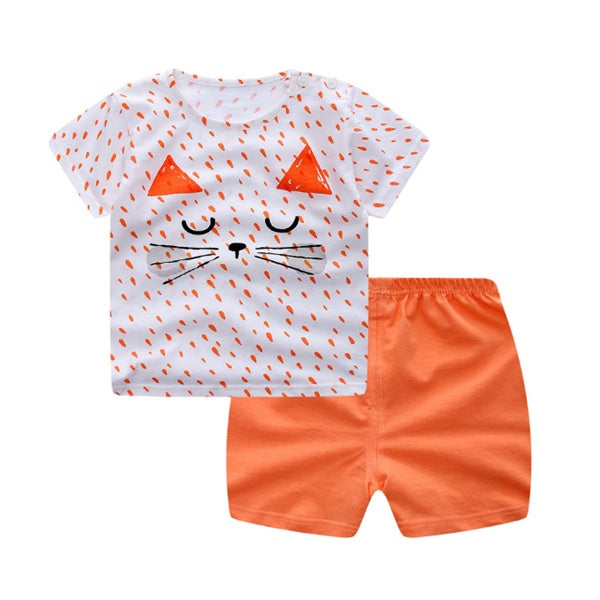 Baby Cartoon Summer Outfit Set