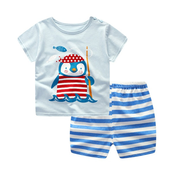 Baby Cartoon Summer Outfit Set