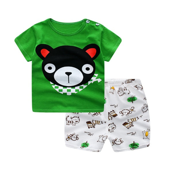 Baby Cartoon Summer Outfit Set