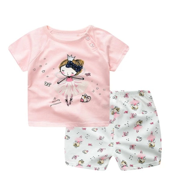 Baby Cartoon Summer Outfit Set