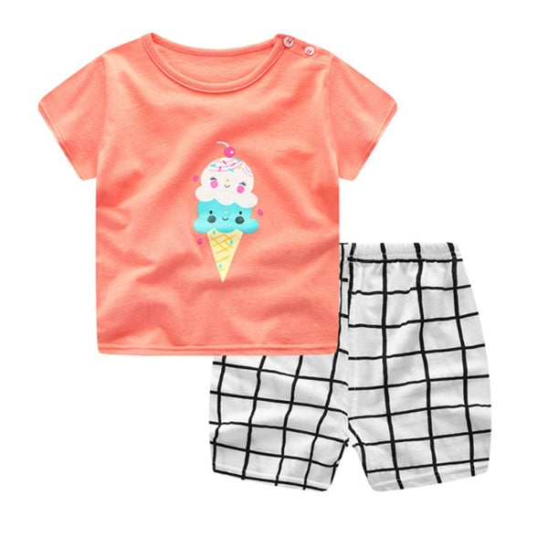 Baby Cartoon Summer Outfit Set